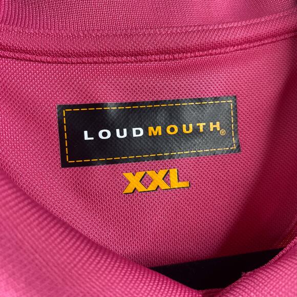 Loudmouth Golf Shirt Mens XXL Pink Polo 2XL Embroidered Spell Out - Picture 7 of 8